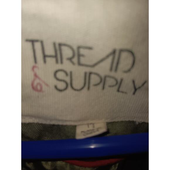 Thread & Supply hooded Jacket olive green utility Aztec knit size meduim - Picture 5 of 7